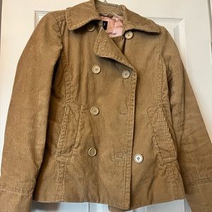 Gap camel corduroy blazer with pink satin lining women’s size medium
